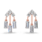 2.86 Carat Lotus Diamond Earrings 14K - Rose Gold