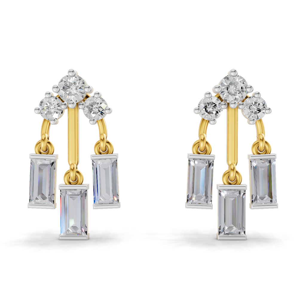 2.86 Carat Lotus Diamond Earrings 14K