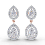 2.15 Carat Aurora Pear Dangles Earrings 14K - Rose Gold
