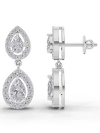 2.15 Carat Aurora Pear Dangles Earrings 14K - White Gold