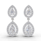 2.15 Carat Aurora Pear Dangles Earrings 14K - White Gold