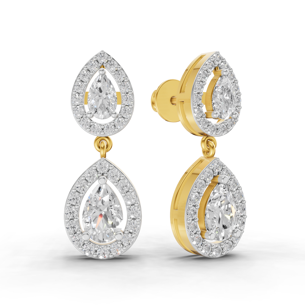 2.15 Carat Aurora Pear Dangles Earrings 14K