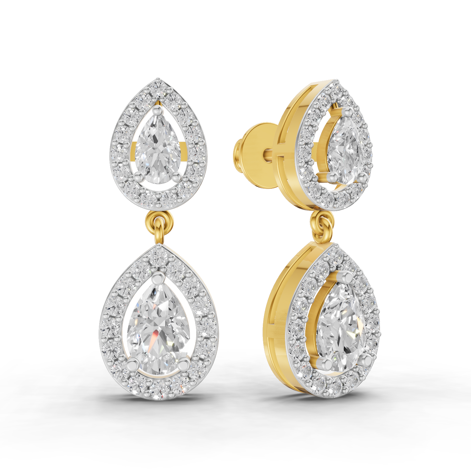 2.15 Carat Aurora Pear Dangles Earrings 14K