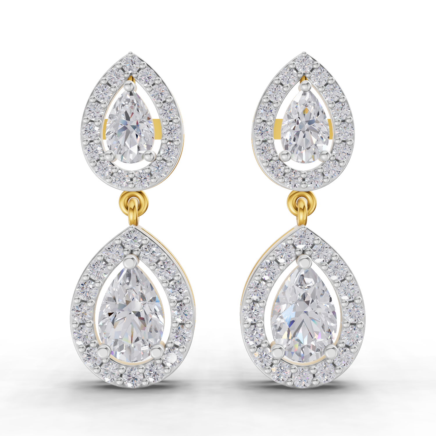 2.15 Carat Aurora Pear Dangles Earrings 14K