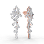 3.77 Carat Baguette Taper Diamond Earrings 14K - Rose Gold
