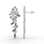 3.77 Carat Baguette Taper Diamond Earrings 14K - White Gold