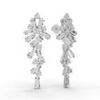 3.77 Carat Baguette Taper Diamond Earrings 14K - White Gold