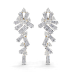 3.77 Carat Baguette Taper Diamond Earrings 14K