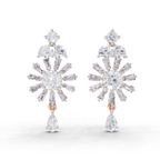 3.68 Carat Baguette Taper Diamond Earrings 14K - Rose Gold