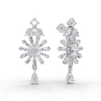 3.68 Carat Baguette Taper Diamond Earrings 14K - White Gold