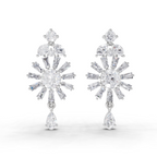 3.68 Carat Baguette Taper Diamond Earrings 14K - White Gold
