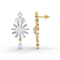 3.68 Carat Baguette Taper Diamond Earrings 14K