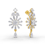 3.68 Carat Baguette Taper Diamond Earrings 14K
