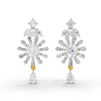 3.68 Carat Baguette Taper Diamond Earrings 14K