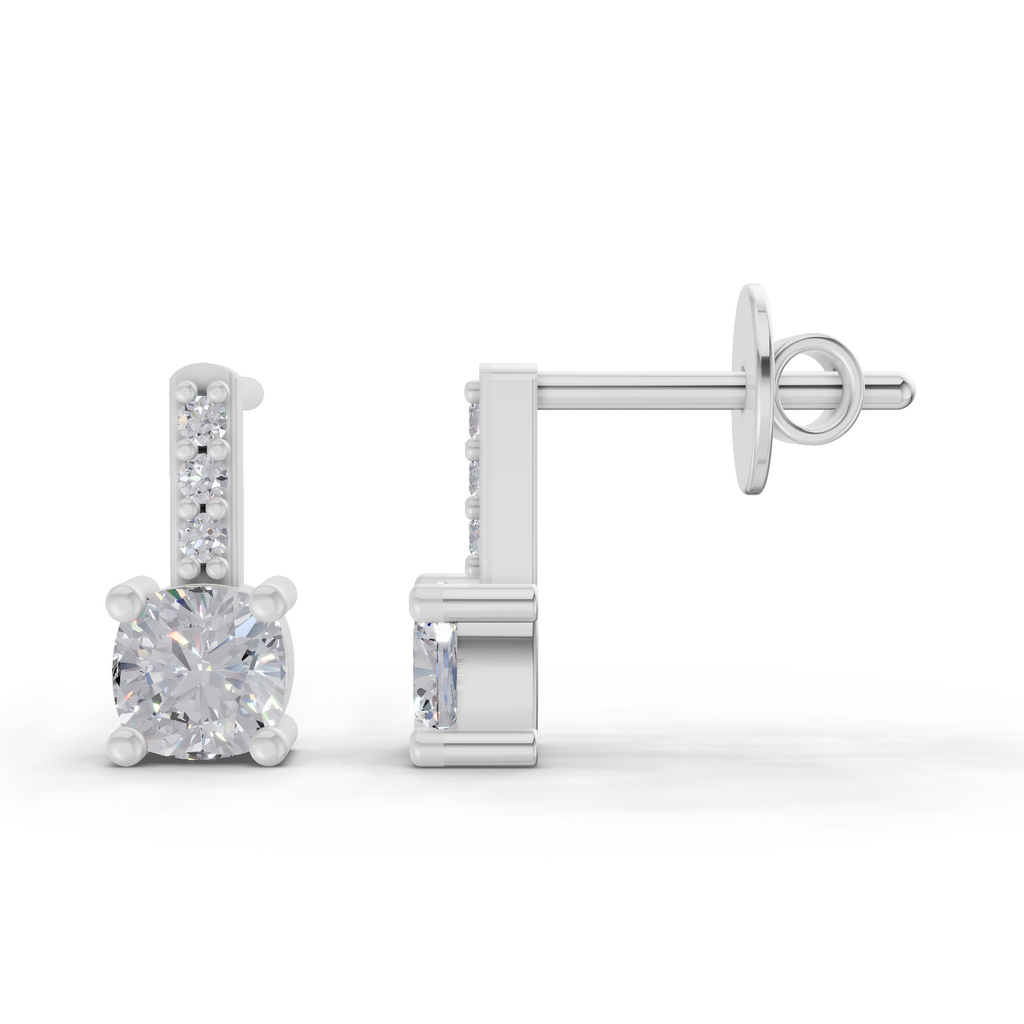 0.82 Carat Nova Gleam Diamond Earrings 14K - White Gold