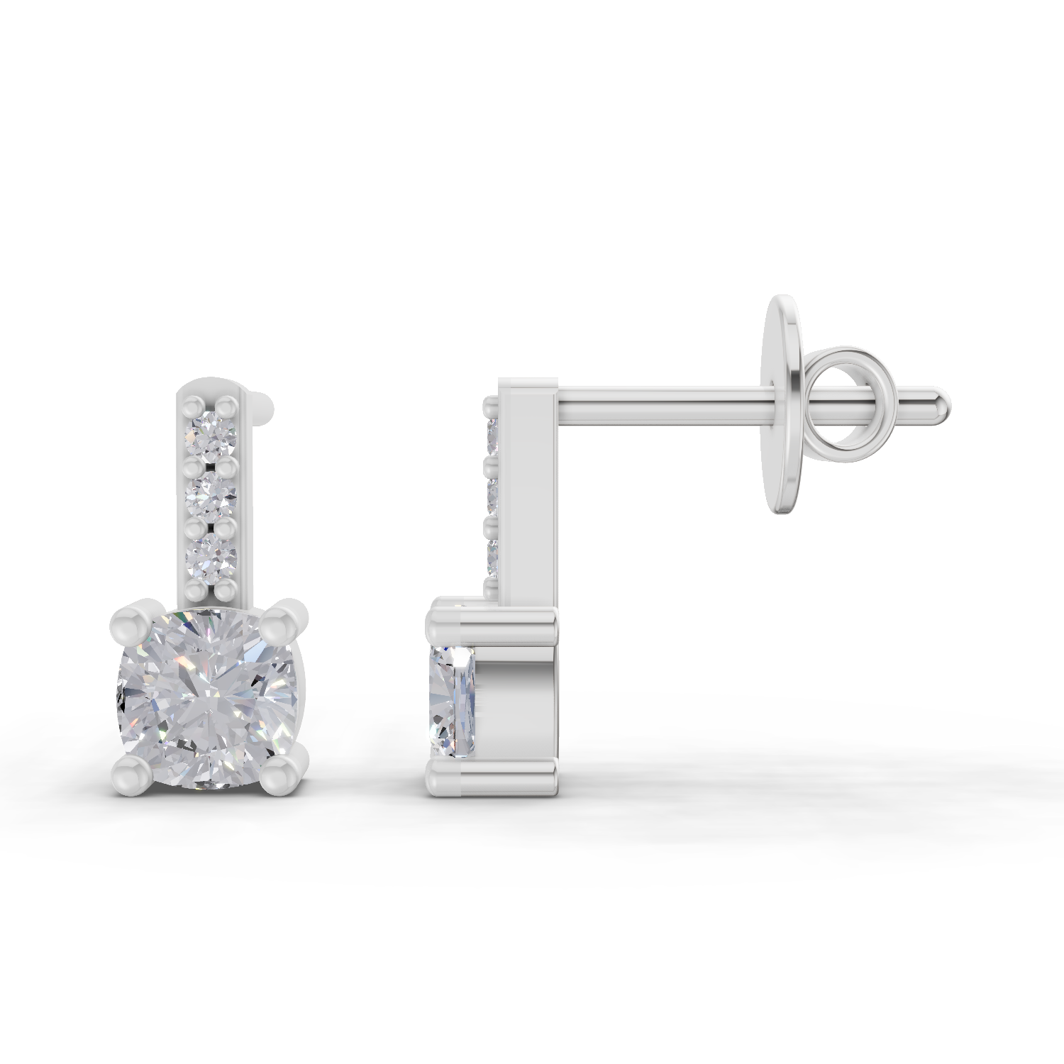 0.82 Carat Nova Gleam Diamond Earrings 14K - White Gold