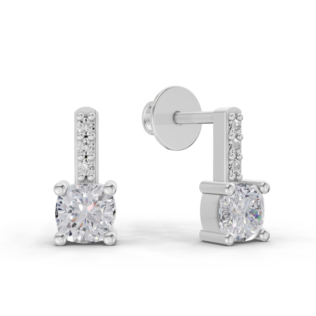 0.82 Carat Nova Gleam Diamond Earrings 14K - White Gold