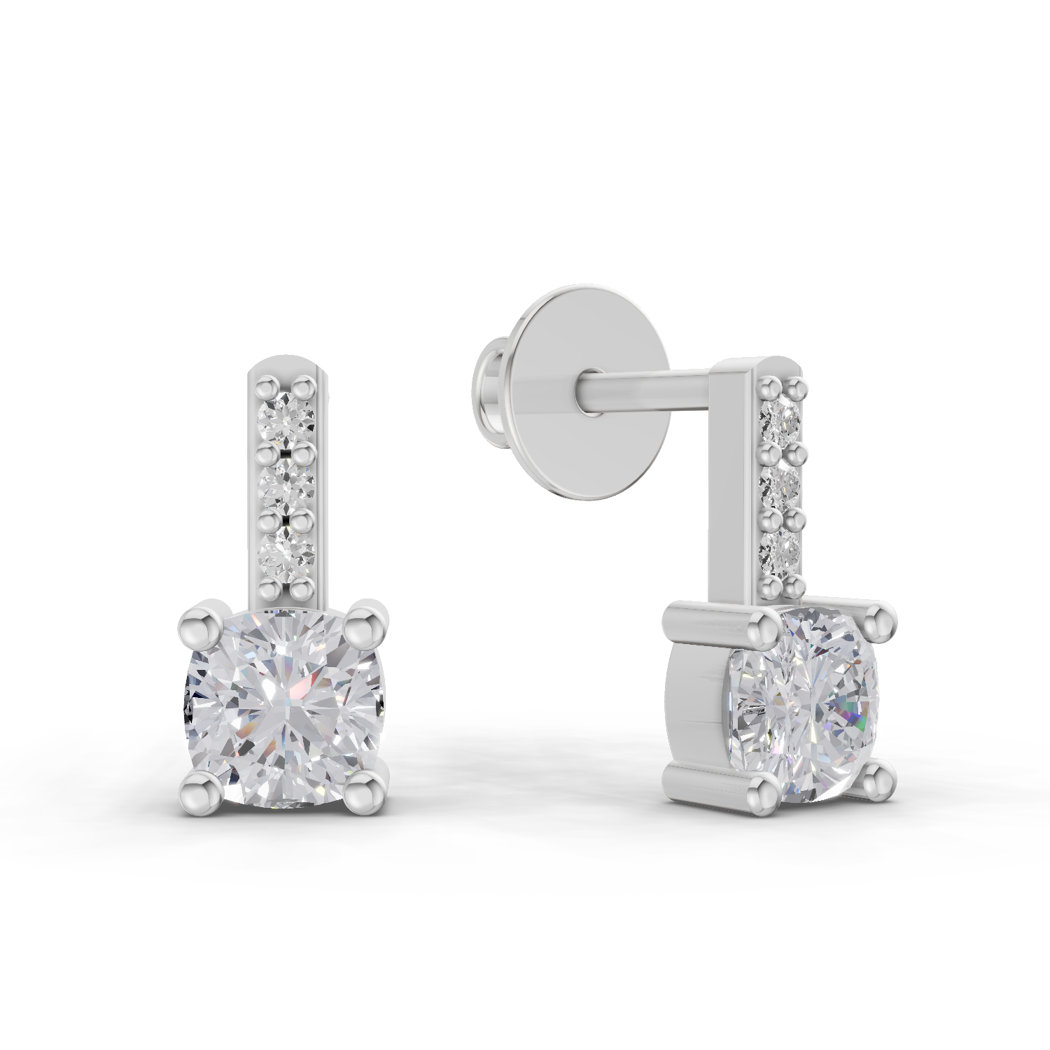 0.82 Carat Nova Gleam Diamond Earrings 14K - White Gold