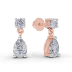 1.49 Carat Celeste Pear Drops Earrings 14K - Rose Gold