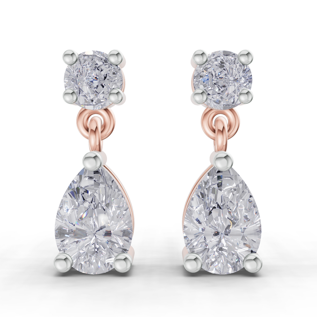 1.49 Carat Celeste Pear Drops Earrings 14K - Rose Gold