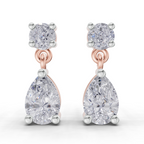 1.49 Carat Celeste Pear Drops Earrings 14K - Rose Gold