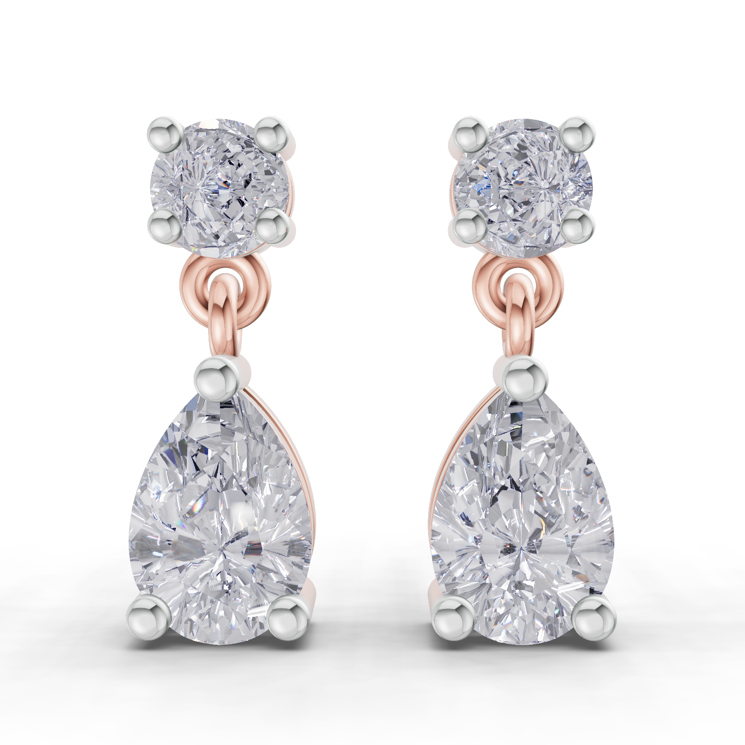 1.49 Carat Celeste Pear Drops Earrings 14K - Rose Gold