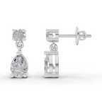 1.49 Carat Celeste Pear Drops Earrings 14K - White Gold