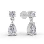 1.49 Carat Celeste Pear Drops Earrings 14K - White Gold