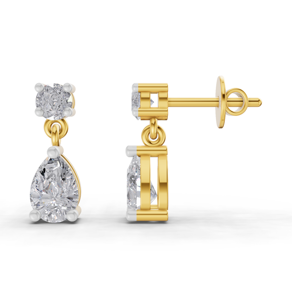 1.49 Carat Celeste Pear Drops Earrings 14K
