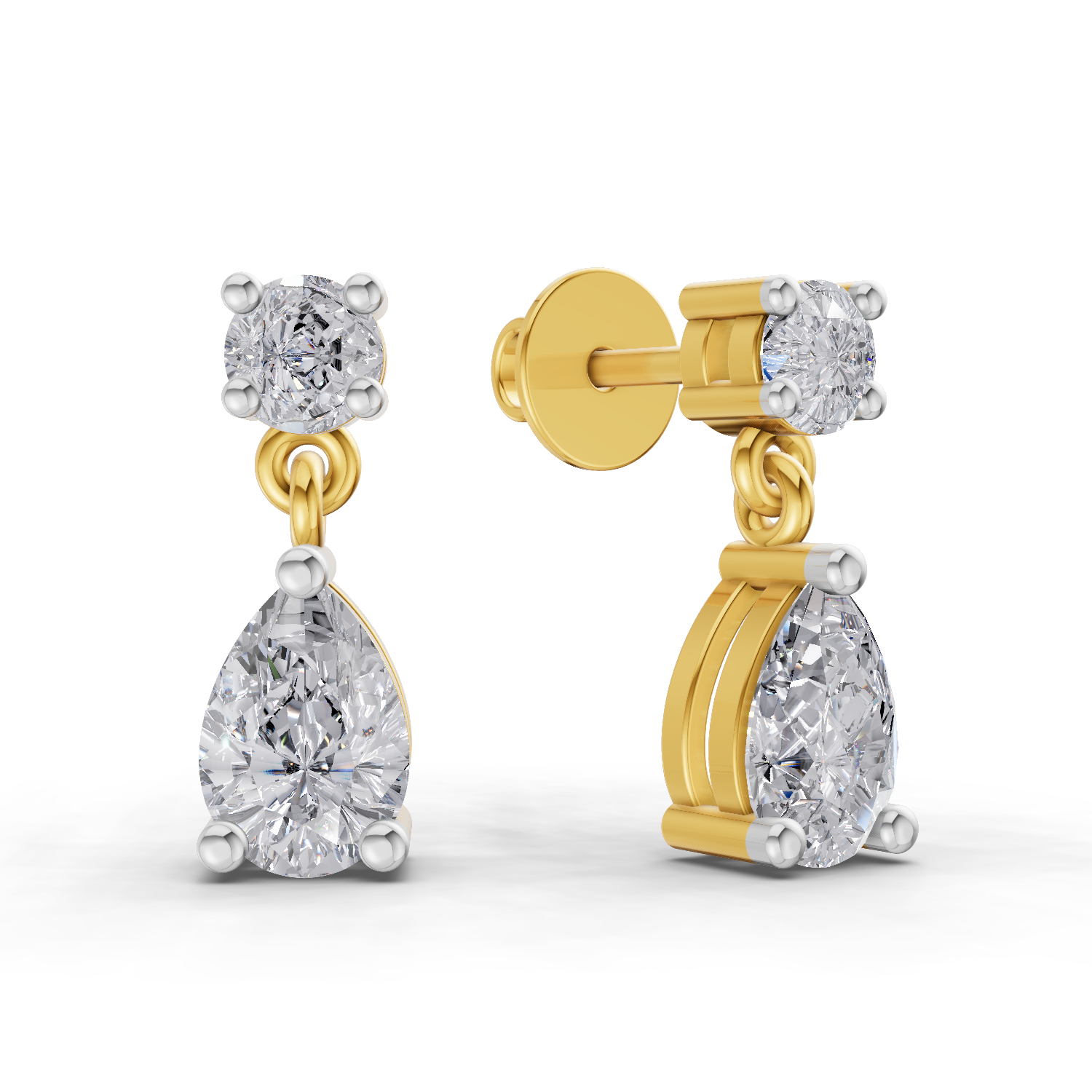 1.49 Carat Celeste Pear Drops Earrings 14K