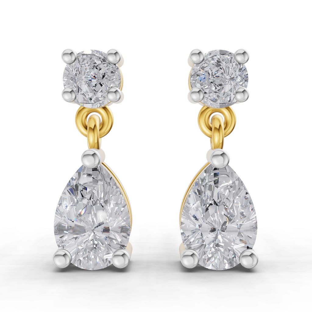 1.49 Carat Celeste Pear Drops Earrings 14K