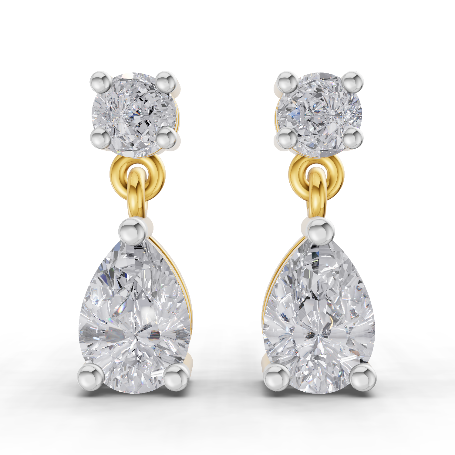1.49 Carat Celeste Pear Drops Earrings 14K