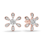 1.08 Carat Floral Earrings 14K - Rose Gold