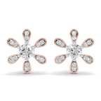 1.08 Carat Floral Earrings 14K - Rose Gold