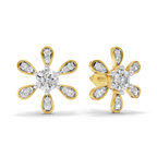 1.08 Carat Floral Earrings 14K