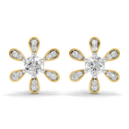 1.08 Carat Floral Earrings 14K