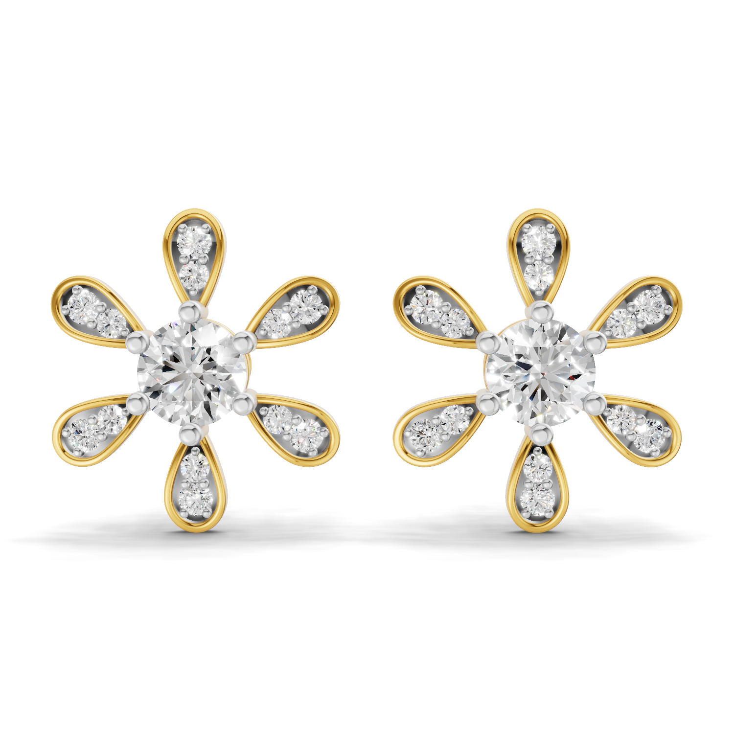 1.08 Carat Floral Earrings 14K