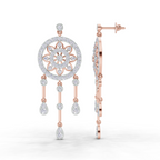 2.33 Carat Dream catcher Diamond Earrings 14K - Rose Gold