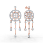 2.33 Carat Dream catcher Diamond Earrings 14K - Rose Gold