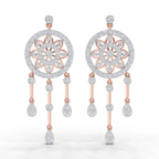 2.33 Carat Dream catcher Diamond Earrings 14K - Rose Gold