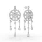 2.33 Carat Dream catcher Diamond Earrings 14K - White Gold