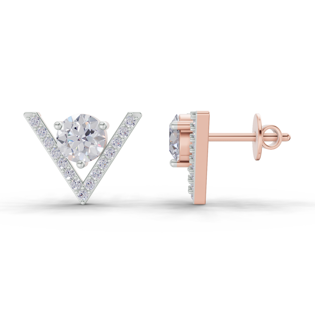 1.3 Carat V Brilliance Earrings 14K - Rose Gold