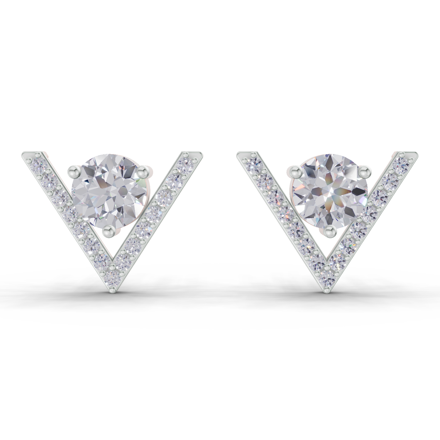 1.3 Carat V Brilliance Earrings 14K - Rose Gold