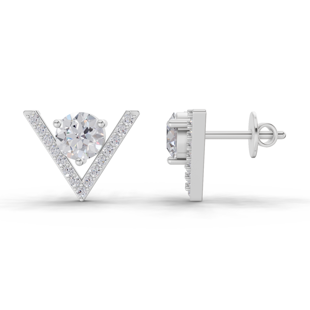 1.3 Carat V Brilliance Earrings 14K - White Gold