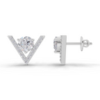 1.3 Carat V Brilliance Earrings 14K - White Gold