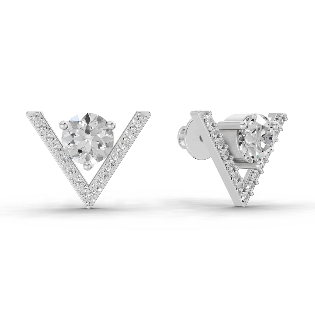 1.3 Carat V Brilliance Earrings 14K - White Gold