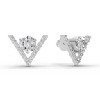 1.3 Carat V Brilliance Earrings 14K - White Gold