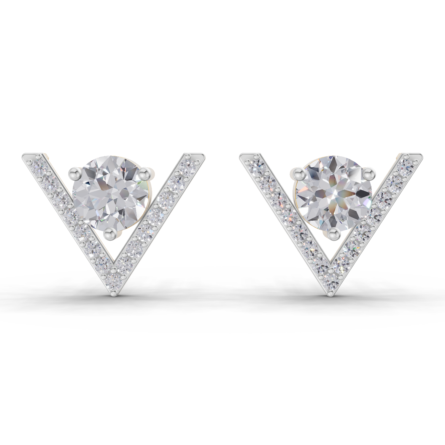 1.3 Carat V Brilliance Earrings 14K