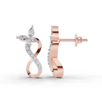 0.72 Carat Infinity Diamond Earrings 14K - Rose Gold