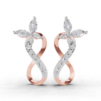 0.72 Carat Infinity Diamond Earrings 14K - Rose Gold